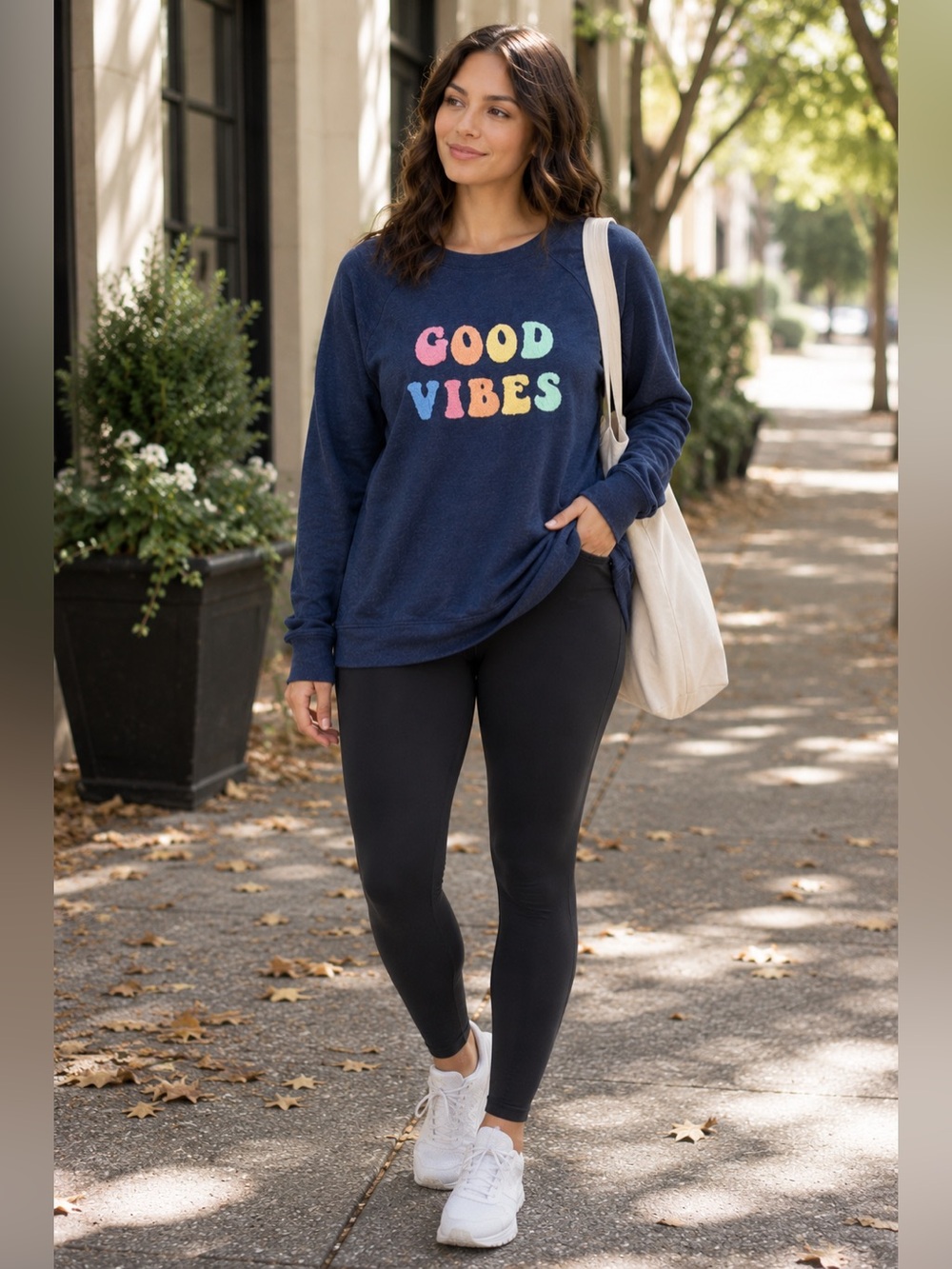 Wildfox Sweatshirt Good Vibes Crewneck Pullover Sweater Blue
